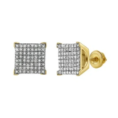 Luvmyjewelry Traph 10k Yellow Gold Diamond Stud Earrings