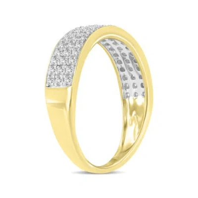 Luvmyjewelry Trium Unisex Diamond Band Ring In 10k Yellow Gold