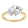 Luvmyjewelry Twin Flames 14k Gold Pear Cut Lab Grown Diamond Toi Et Moi Ring - 2 Ct