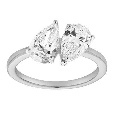 Luvmyjewelry Twin Flames 14k Gold Pear Cut Lab Grown Diamond Toi Et Moi Ring - 2 Ct