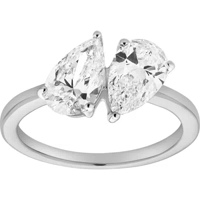 Luvmyjewelry Twin Flames 14k Gold Pear Cut Lab Grown Diamond Toi Et Moi Ring In Metallic