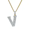 Luvmyjewelry V Initial Diamond Pendant 14k Yellow Gold - 2.08 Carats In Yellow