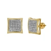 Luvmyjewelry Valente 10k Yellow Gold Diamond Unisex Earrings In 10k Yellow Gold