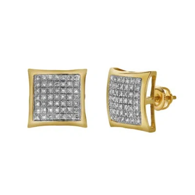 Luvmyjewelry Valente 10k Yellow Gold Diamond Unisex Earrings