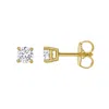 Luvmyjewelry Valeria 14k Gold Lab Grown Round Solitaire Diamond Earrings In Yellow