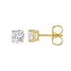 Luvmyjewelry Valeria 14k Gold Lab Grown Round Solitaire Diamond Earrings In Yellow
