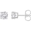 Luvmyjewelry Valeria 14k Gold Lab Grown Round Solitaire Diamond Earrings In Silver