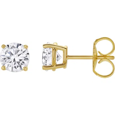 LUVMYJEWELRY LUVMYJEWELRY VALERIA 14K GOLD LAB GROWN ROUND SOLITAIRE DIAMOND EARRINGS