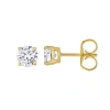 Luvmyjewelry Valeria 14k Gold Lab Grown Round Solitaire Diamond Earrings In 14k Yellow Gold