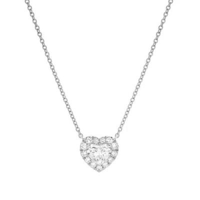 Luvmyjewelry Valerie 14k Gold Heart Necklace In Silver