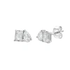 Luvmyjewelry Valessa 14k Gold Lab Grown Diamond Toi Et Moi Earrings In Silver