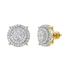 Luvmyjewelry Vegas Baller 14k Yellow Gold Diamond Stud Earrings In 14k Yellow Gold