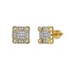 Luvmyjewelry Veil 10k Yellow Gold Cluster Diamond Unisex Earrings - 0.19 Cts In Yellow