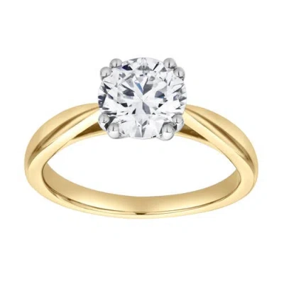 Luvmyjewelry Velora 14k Gold Round Lab Grown Diamond Solitaire Ring In 14k Yellow Gold