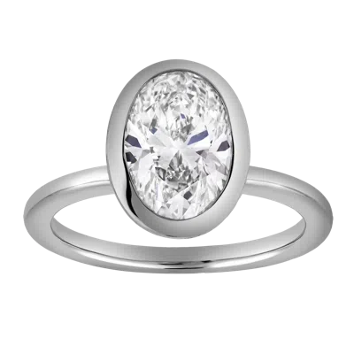 Luvmyjewelry Veradis 14k Gold 2.50 Ct Oval Lab Grown Diamond Engagement Ring In Metallic