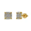 Luvmyjewelry Vesper 10k Yellow Gold Cluster Diamond Unisex Earrings In 10k Yellow Gold