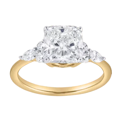 Luvmyjewelry Charlotte 14k Gold 2.8 Ct Cushion Lab Grown Diamond Engagement Ring In Multi