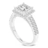Luvmyjewelry Violeta 14k White Gold Princess Cut Lab Grown Diamond Halo Engagement Ring In Silver