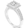 Luvmyjewelry Violeta 14k White Gold Princess Cut Lab Grown Diamond Halo Engagement Ring In 14k White Gold