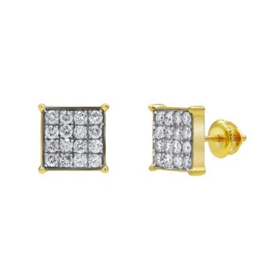 Luvmyjewelry Vip Room 14k Yellow Gold Diamond Stud Earrings