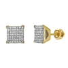 Luvmyjewelry Valindra 10k Yellow Gold Cluster Diamond Unisex Earrings In 10k Yellow Gold