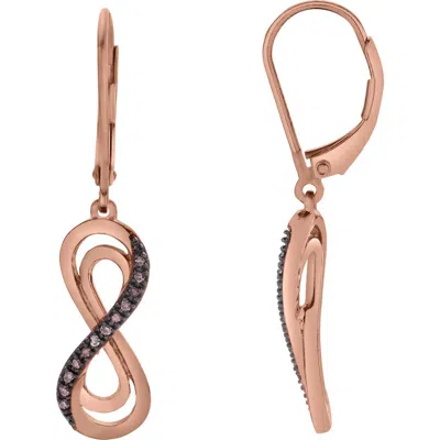Luvmyjewelry Vireya Sterling Silver 0.08 Ct Diamond Infinity Dangle Earrings In Multi