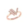Luvmyjewelry Visionary Iv Open Sterling Silver Diamond Ring In Pink