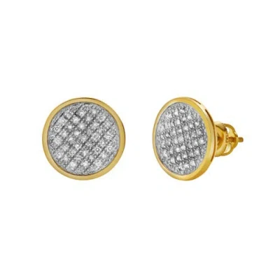 Luvmyjewelry Vivid 10k Yellow Gold Cluster Diamond Unisex Earrings
