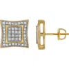 Luvmyjewelry Vontade 10k Yellow Gold Diamond Unisex Earrings In 10k Yellow Gold