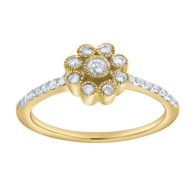 Luvmyjewelry Whispered Petals 0.30 Ct Natural Diamond Floral 10k Gold Ring