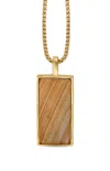 Luvmyjewelry Wood Jasper Sterling Silver Men Tag Necklace In Yellow