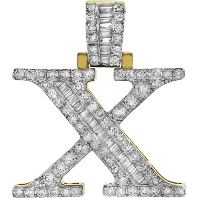 Luvmyjewelry X Initial Diamond Pendant 10k Yellow Gold