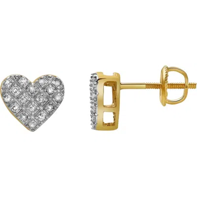 Luvmyjewelry Yearn 10k Yellow Gold Cluster Diamond Unisex Earrings
