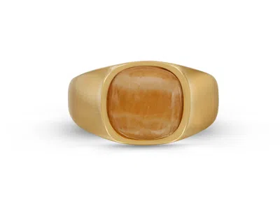Luvmyjewelry Yellow Lace Agate Sterling Silver Men Signet Ring