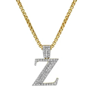 Luvmyjewelry Z Initial Diamond Pendant 10k Yellow Gold