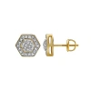 Luvmyjewelry Zelo 10k Yellow Gold Diamond Unisex Earrings In 10k Yellow Gold
