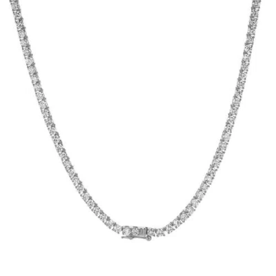 Luvmyjewelry Zeno 10k Gold Lab Grown Diamond Tennis Chain In 10k White Gold