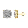 Luvmyjewelry Zephyra 10k Yellow Gold Cluster Diamond Unisex Earrings - 1 Cts In Yellow