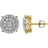 Luvmyjewelry Zephyra 10k Yellow Gold Cluster Diamond Unisex Earrings In 10k Yellow Gold