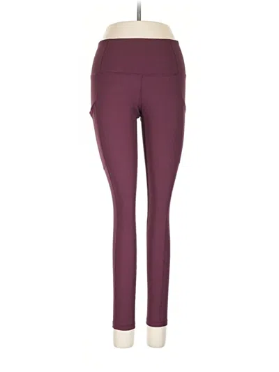 Pre-owned Lux Active Pants In Burgundy