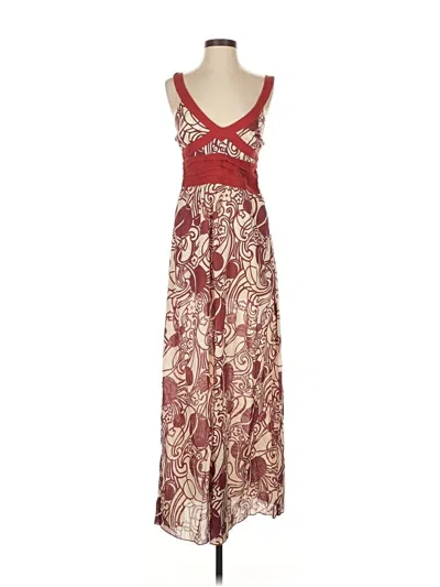 Pre-owned Lux Casual Dress In Burgundy