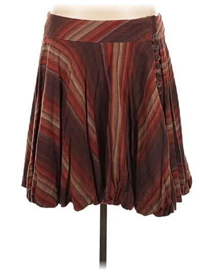 Pre-owned Lux Casual Skirt In Burgundy