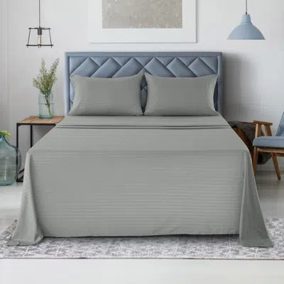 Lux Decor Collection Brushed Microfiber Sheet Set With Fitted Flat Sheets & Pillowcase In Gray