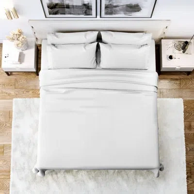 Lux Decor Collection Microfiber Sheet Set 1800 Series Bed Bedding Pack With Fitted Flat Sheets & Pillow Cover In White