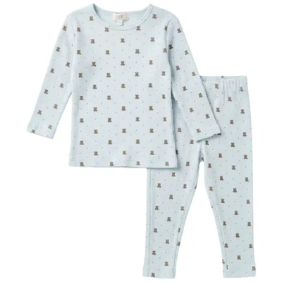 Lux Regular Babies'  Bear Ribbed Top And Pant 2 Piece Set In Green