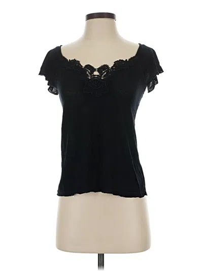 Pre-owned Lux Short Sleeve Top Black Sweetheart Neckline Tops