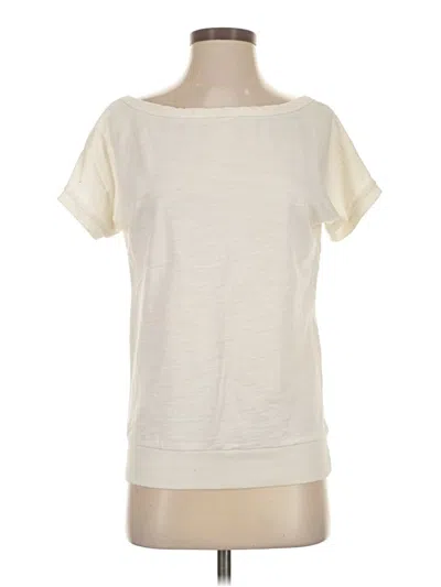 Pre-owned Lux Short Sleeve Top Ivory Boatneck Tops In White