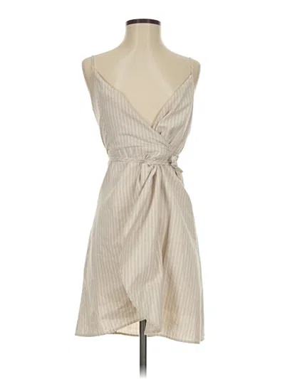 Pre-owned Lux Sleeveless Top Tan Halter Neckline Tops In Brown