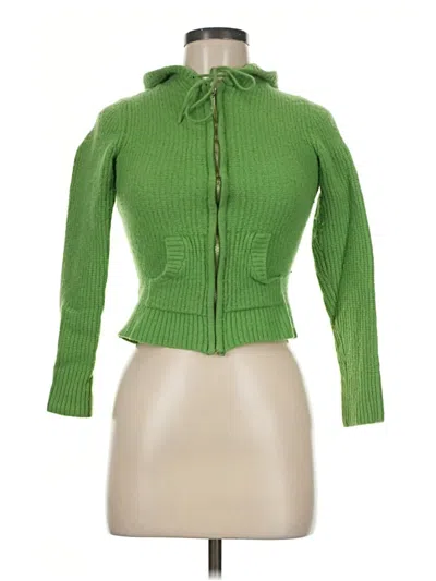 Pre-owned Lux Wool Cardigan Sweater In Green