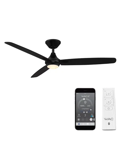 Luxadora Wac Lighting Smart Fans Blitzen 54 In 3000k Led Indoor Or Outdoor Smart Home Ceiling Fan In Black